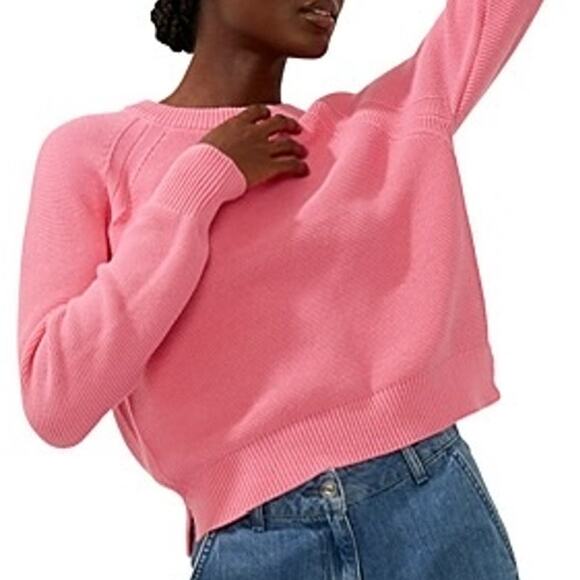 NWT French Connection Mozart Cotton Sweater Aurora Pink 1X - Picture 1 of 9